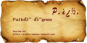 Palkó Ágnes névjegykártya